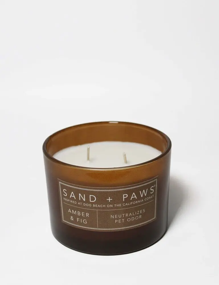 Sand + Paws Amber & Fig 12 Oz Scented Candle - Image 3