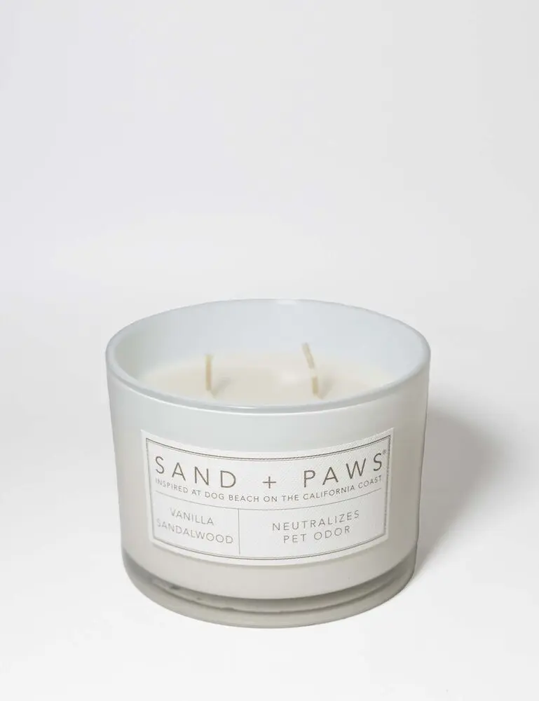 Sand + Paws Vanilla Sandalwood 12 Oz Scented Candle - Image 3