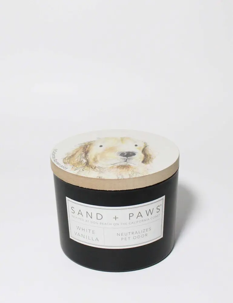 Sand + Paws White Vanilla 12 Oz Scented Candle