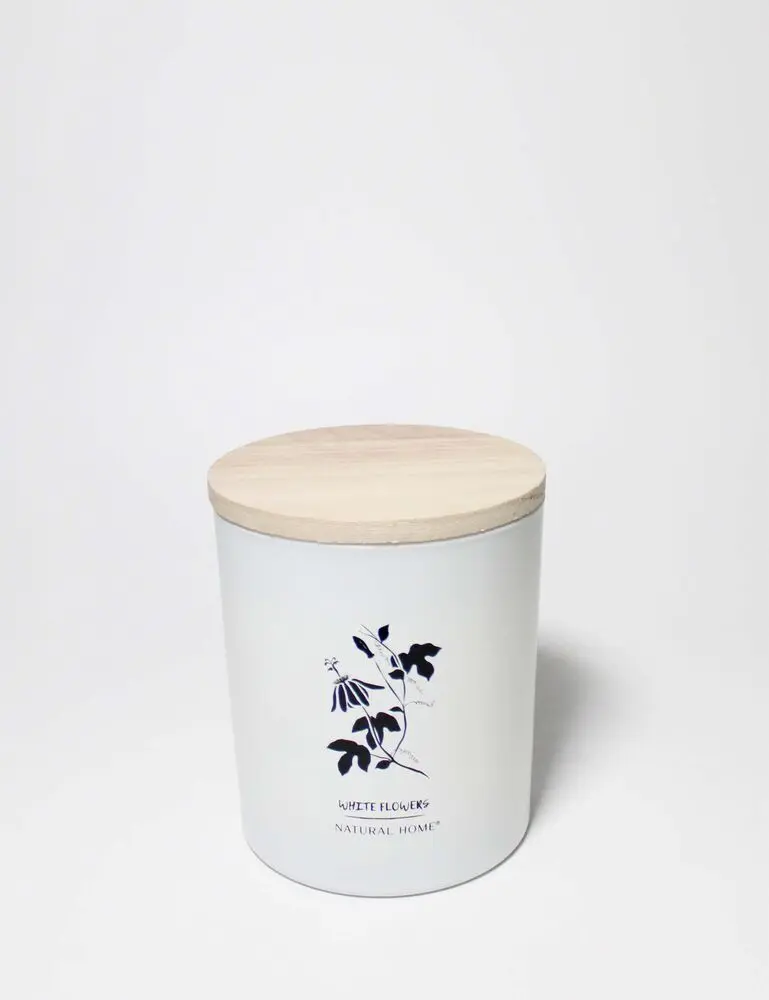 White Flowers Natural Home 11.5 Oz Scented Candle