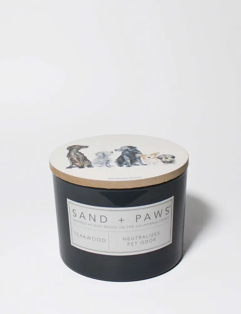 Sand + Paws Teakwood 12 Oz Scented Candle